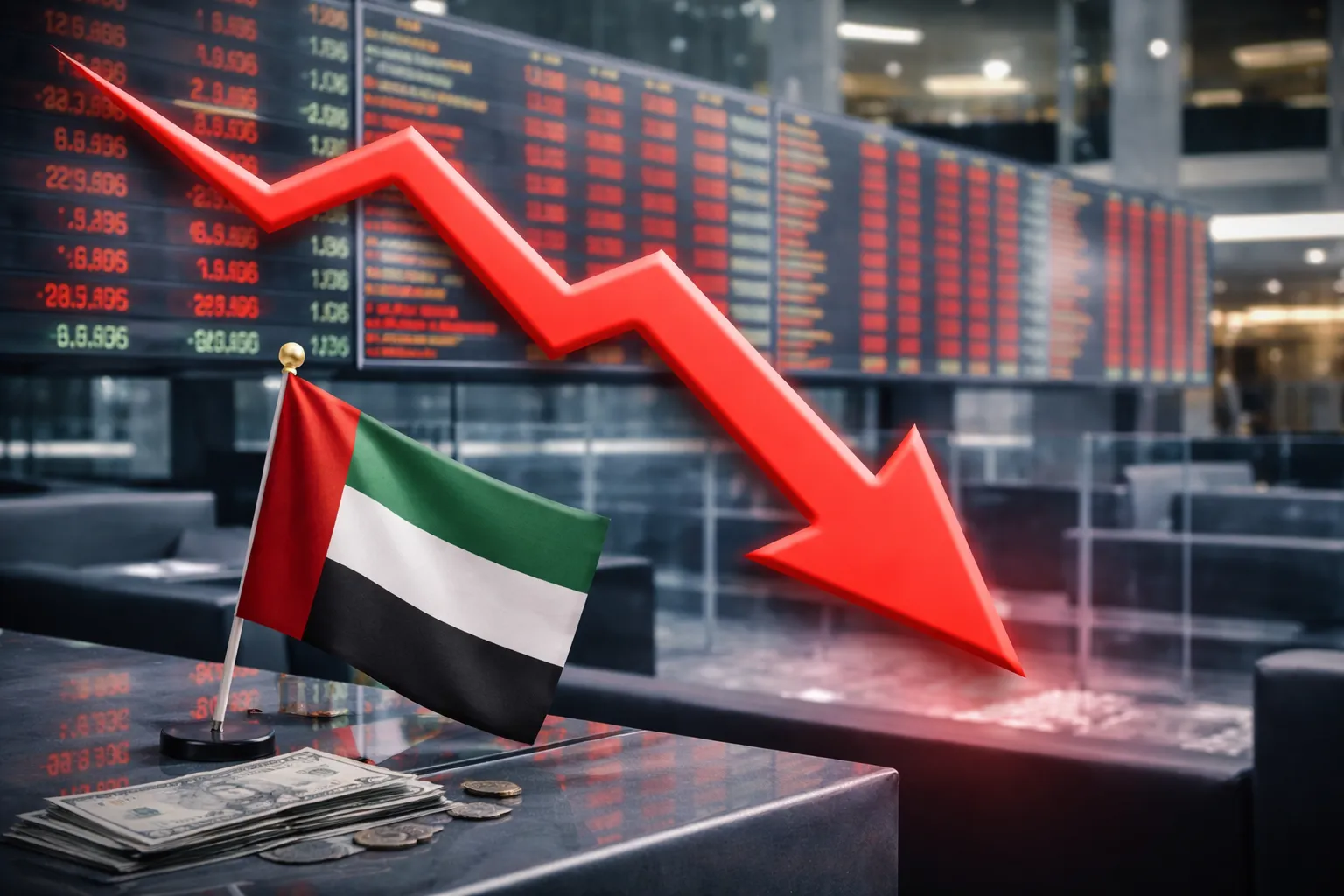 تراجع ملحوظ لمؤشرات أسواق المال الإماراتية بمنتصف تعاملات الخميس